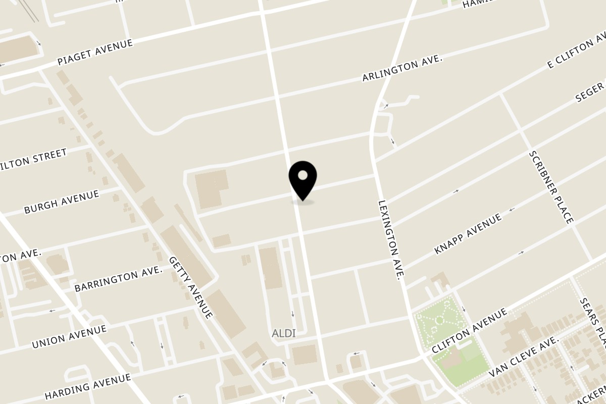 Map showing the location of Con Sabor A Peru on 109 Lakeview Ave in Clifton